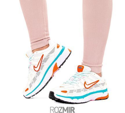 Женские кроссовки Nike P-6000 "White/Aqua/Orange/Black/Pink"