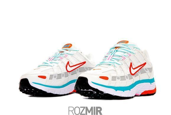 Женские кроссовки Nike P-6000 "White/Aqua/Orange/Black/Pink"
