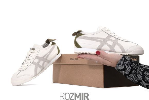 Женские кроссовки Onitsuka Tiger Mexico 66 "Milk/White/Brown/Khaki"