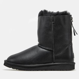 Женские угги UGG Short One Zip Leather Black