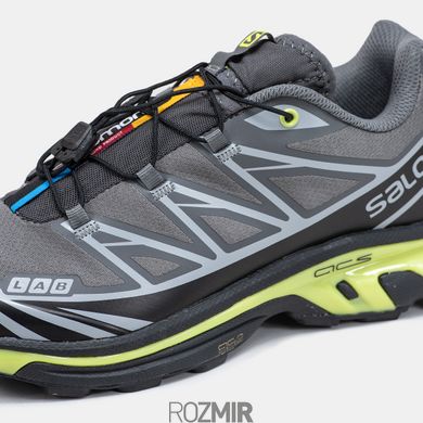 Кроссовки Salomon XT-6 Soft Ground Grey/Black-Green Neon