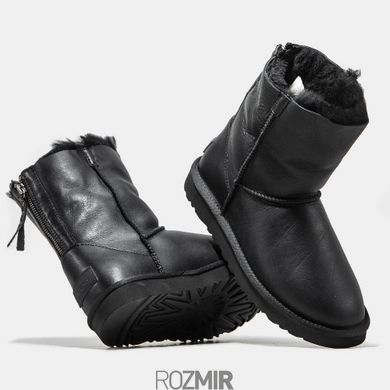 Женские угги UGG Short One Zip Leather Black