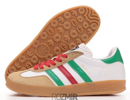 Кросівки Gucci x adidas Gazelle White Green Red