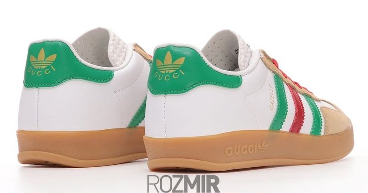Кроссовки Gucci x adidas Gazelle White Green Red