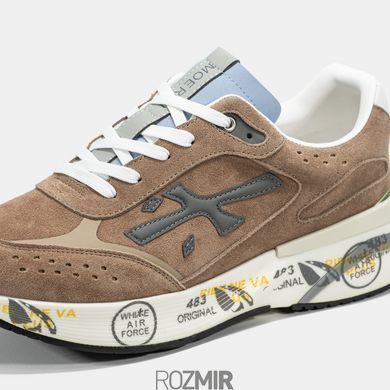 Мужские кроссовки Premiata Moerun "Light Brown/Gray/Blue/White/Black"