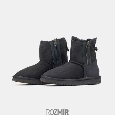 Женские угги UGG Classic Mini Double Zip "Black"