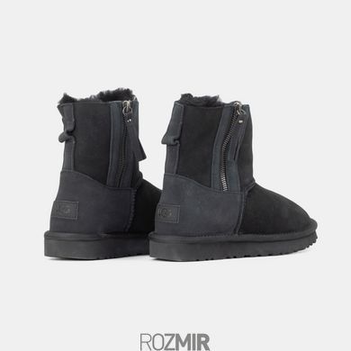 Женские угги UGG Classic Mini Double Zip "Black"
