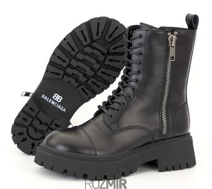 Зимові черевики Balenciaga Tractor Boot Black з хутром