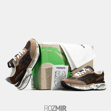 Мужские кроссовки Premiata Moerun "Brown/Black/White/Gray"