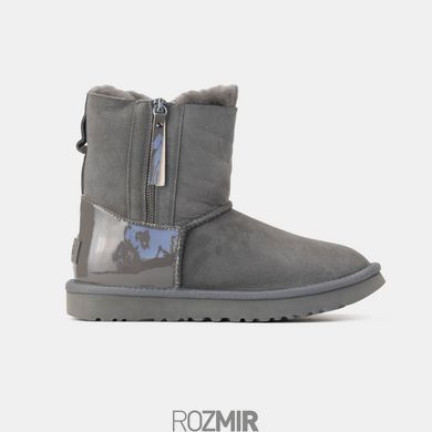 Женские угги UGG Classic Mini Double Zip "Grey Lacquer"
