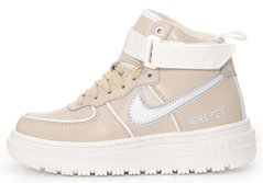 Зимові кросівки Nike Air Force 1 Gore-Tex Boot "Light Beige/White" з хутром