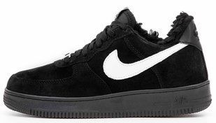 Зимние кроссовки Nike Air Force 1 Low Fur Winter "Black" с мехом