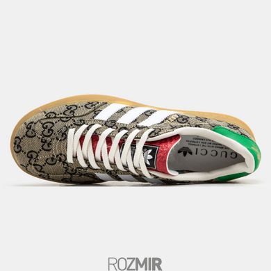 Кроссовки Gucci x adidas Gazelle Beige and ebony GG Supreme canvas