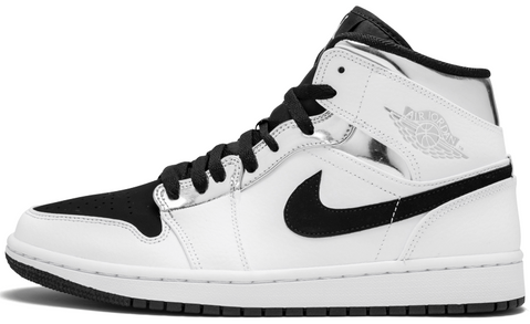 Air jordan 1 sales white and silver