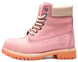 Женские ботинки Timberland Classic 6 inch Winter "Pink" с натуральным мехом