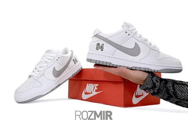 Кроссовки Nike SB Dunk Low Supreme 94 "White/Grey"
