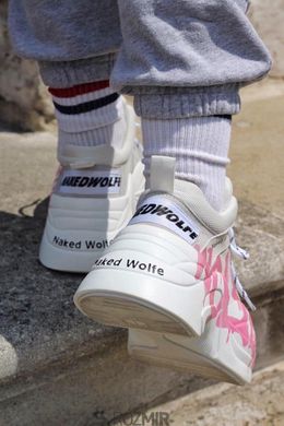 Жіночі кросівки Naked Wolfe Track "White/Logo Pink", 37