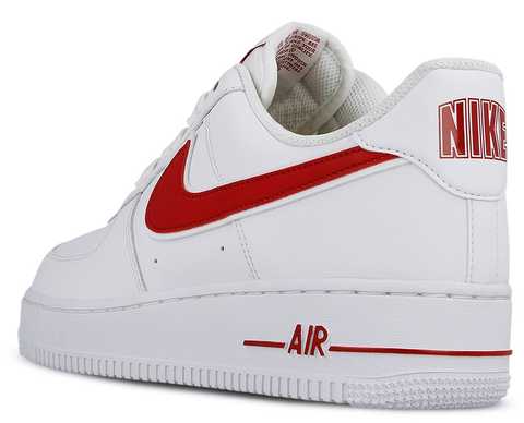 Nike air force cheap white gym red