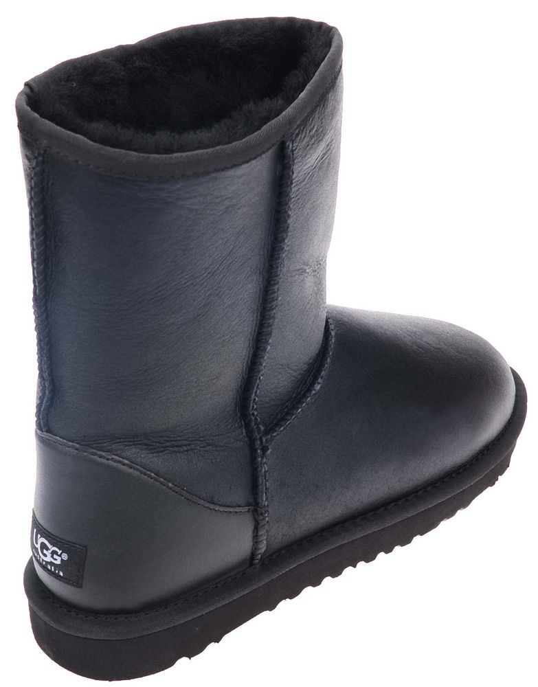 ugg classic short metallic black