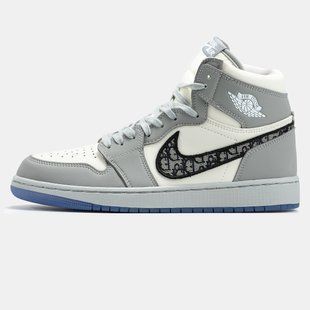 Кросівки Dior x Air Jordan 1 High "Wolf Grey"