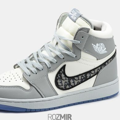 Кросівки Dior x Air Jordan 1 High "Wolf Grey"