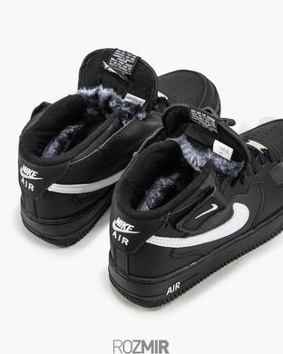 Зимові кросівки Nike Air Force 1 High Winter "Black-White" з хутром