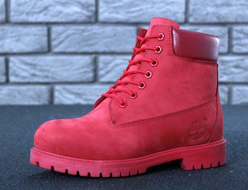 Жіночі черевики Timberland Winter "Red" з хутром