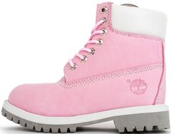 Женские ботинки Timberland Classic 6 inch Winter "Pink/White-Grey" с мехом, 39