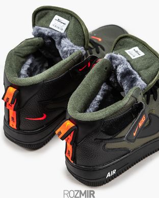 Зимові кросівки Nike Air Force 1 Mid Utility Winter "Khaki" з хутром