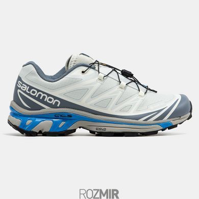 Мужские кроссовки Salomon XT- 6 Soft Ground Gore-Tex "White/Grey/Blue/Black"