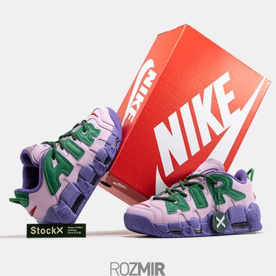 Женские кроссовки Nike Air More Uptempo Low x AMBUSH "Lilac/Apple Green/University Red" FB1299-500