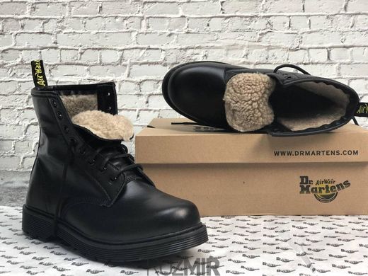 Зимние мужские ботинки Dr. Martens 1460 Black с мехом