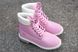 Жіночі черевики Timberland Classic 6 inch Winter "Pink/White-Grey" з хутром