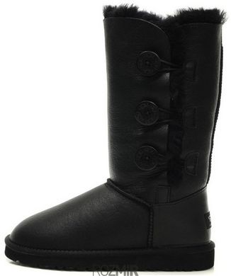 Женские угги UGG Bailey Button Triplet Leather "Black", 36