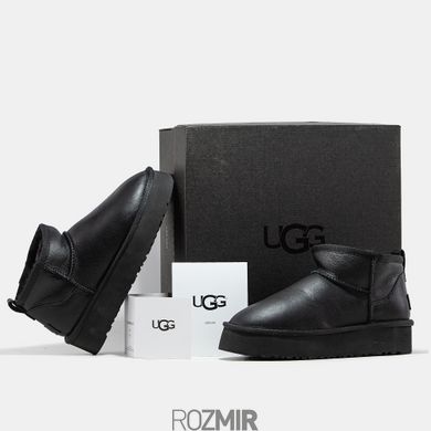 Угги UGG Classic Ultra Mini Platform Leather "Black"