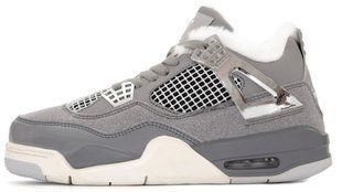 Зимние кроссовки Air Jordan 4 Retro "Grey/White" с мехом