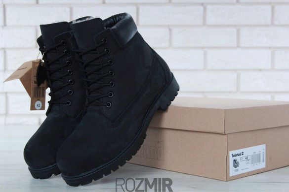 Зимние ботинки Timberland Classic 6 inch Winter "Black" с натуральным мехом