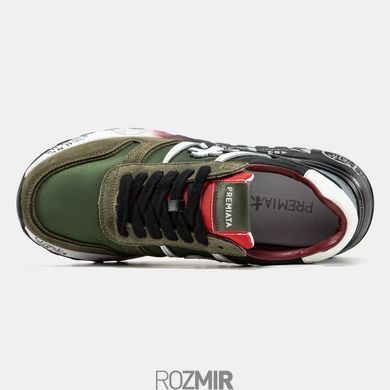 Чоловічі кросівки Premiata Lander "Green/Grey/Black/White/Red"