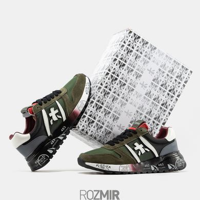 Чоловічі кросівки Premiata Lander "Green/Grey/Black/White/Red"
