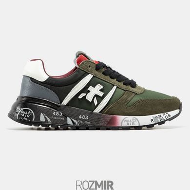 Чоловічі кросівки Premiata Lander "Green/Grey/Black/White/Red"
