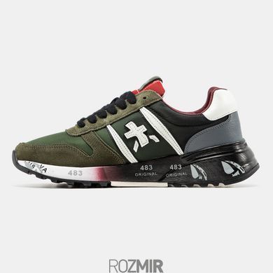 Чоловічі кросівки Premiata Lander "Green/Grey/Black/White/Red"