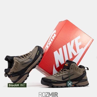 Зимние мужские кроссовки Nike Rivah Gore-Tex "Brown/Orange/Black" с мехом