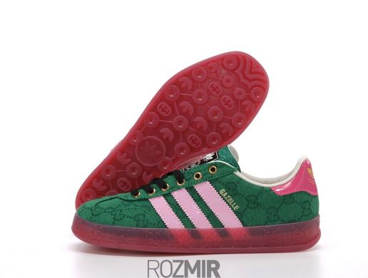 Кросівки Gucci x adidas Gazelle Green Pink