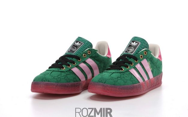 Кроссовки Gucci x adidas Gazelle Green Pink