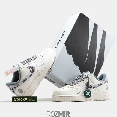 Кроссовки Nike Air Force 1 Low x BAPE "White/Grey"