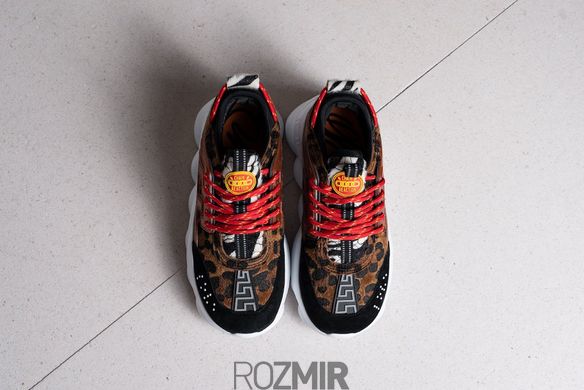 Женские кроссовки Versace Chain Reaction 2 Chainz Spotted/Black - Red