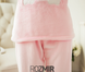 Жіноча тепла рожева піжама Kitty "White/Pink/Sky Blue", XS