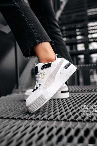 Puma black & outlet white cali nubuck trainers