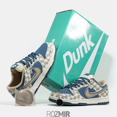 Кроссовки Gucci x Nike Dunk Low Blue/Beige