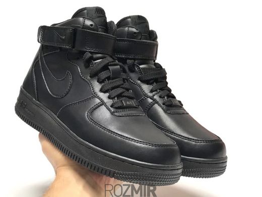 Зимові кросівки Nike Air Force 1 High Leather Fur "Black" з хутром